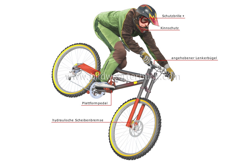 downhill bicycle and cyclist image